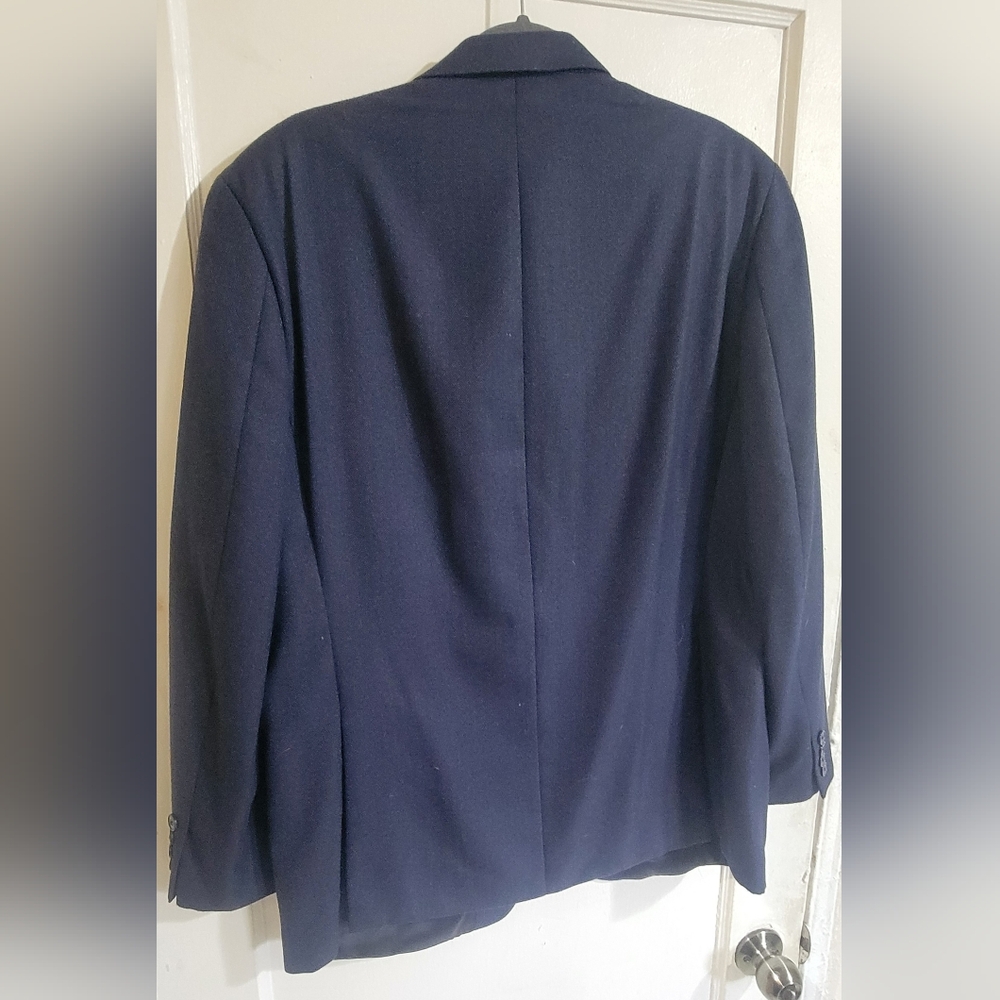 Calvin Klein Blazer Mens Blue Size 42R Herringbone Pattern - Picture 2 of 8